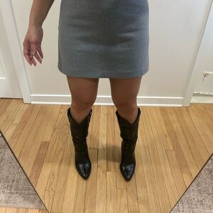 Gray Wool Mini Skirt